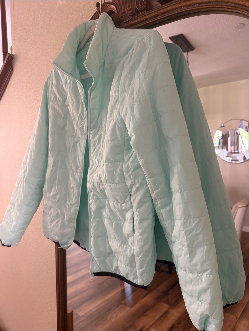 PINK Victoria's Secret Light Aqua Quilted Puffer Jacket